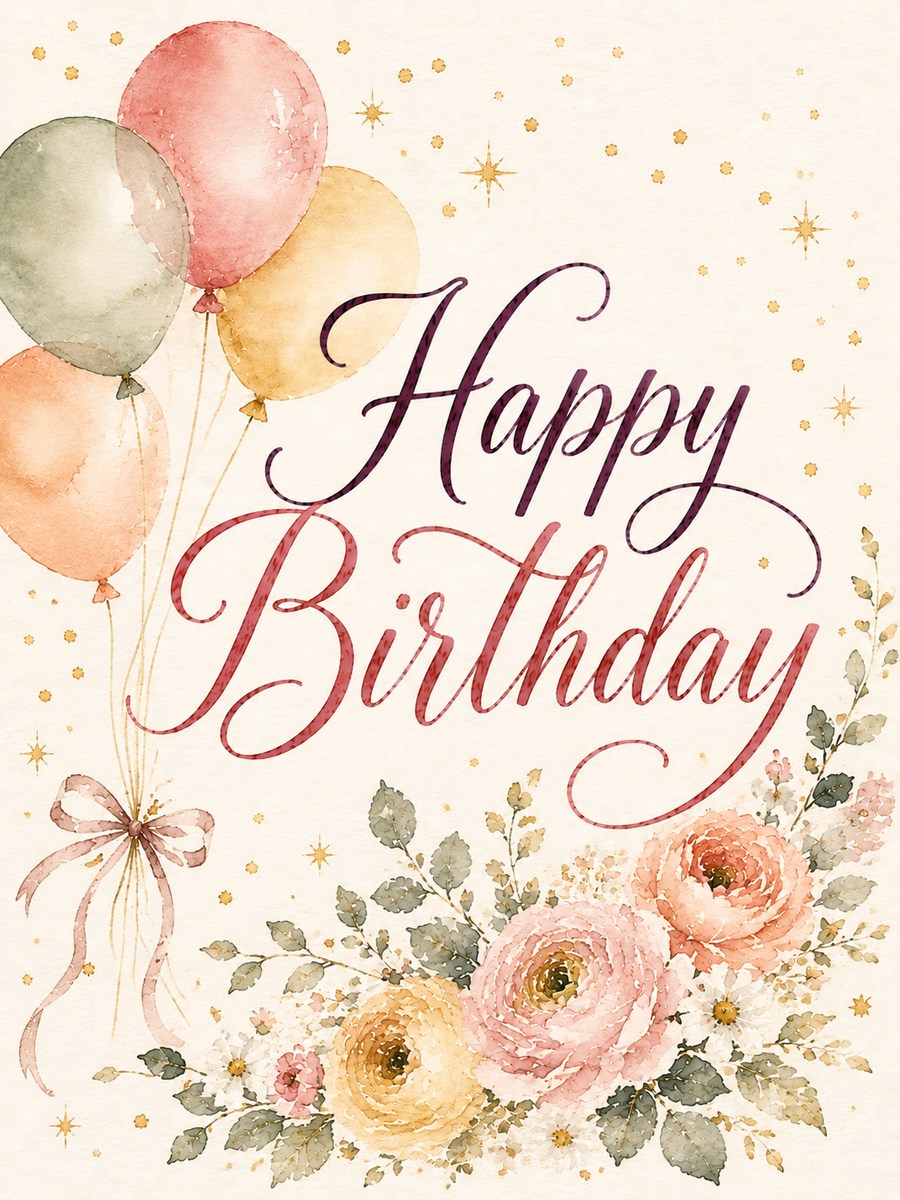 Personalized watercolor greeting card