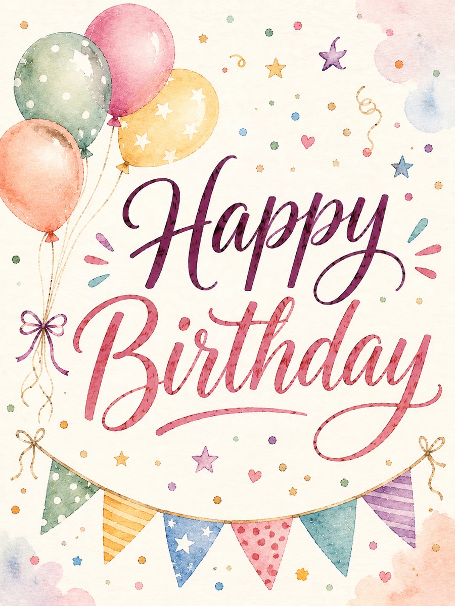 Playful birthday card for kids